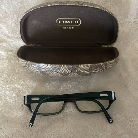 Coach teal women’s eyeglasses with signature c monogram on inner arms. - Picture 2 of 16
